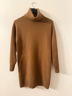 GAP Brown Long-Sleeve Turtleneck Dress